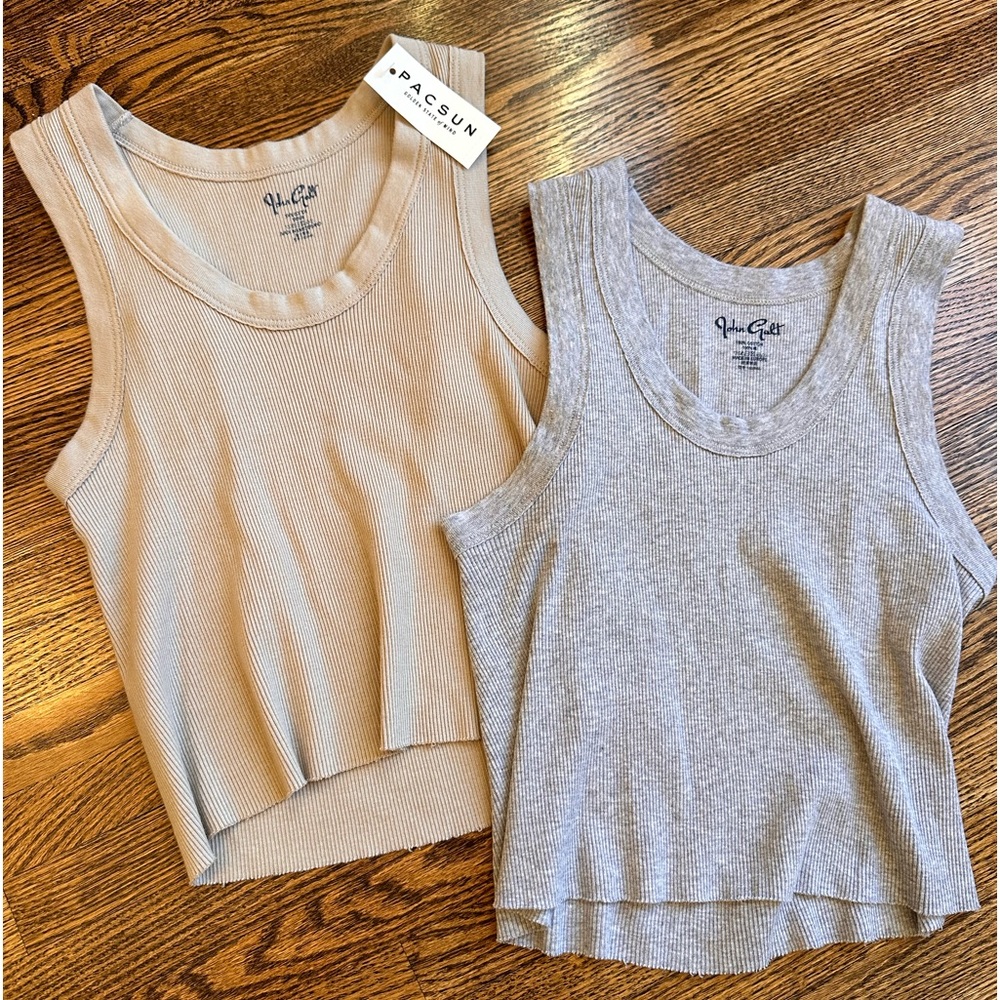 Brandy Melville/John Galt/Pacsun NWT Beige and Grey Tank Tops (Pack of 2!)